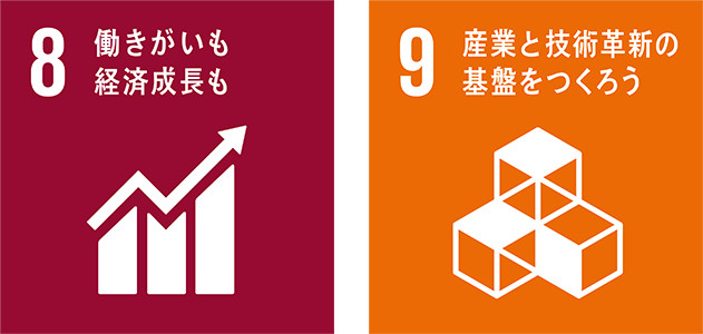 8働きがいも経済成長も　9産業と技術革新の基盤