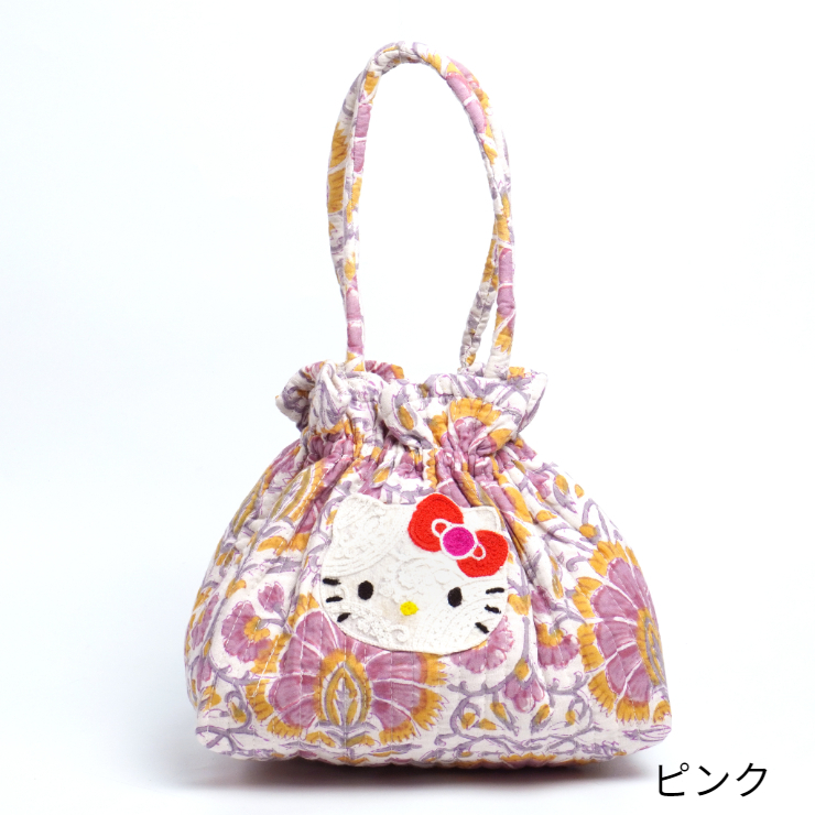 HelloKitty ｵﾘｼﾞﾅﾙﾌﾞﾛｯｸﾌﾟﾘﾝﾄ巾着ﾊﾞｯｸﾞ mk24012 (上代: 4000円)