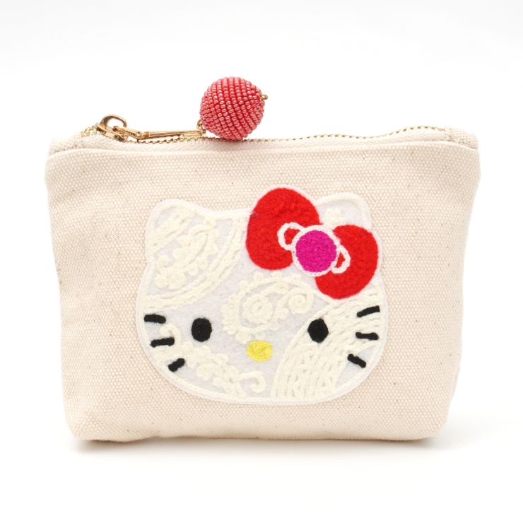HelloKitty 機械刺繍ｷｬﾝﾊﾞｽﾎﾟｰﾁM mk25038 (上代: 2700円)