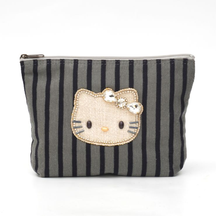 HelloKitty ｽﾄﾗｲﾌﾟﾎﾟｰﾁｸﾞﾚｰ mk25042 (上代: 4000円)