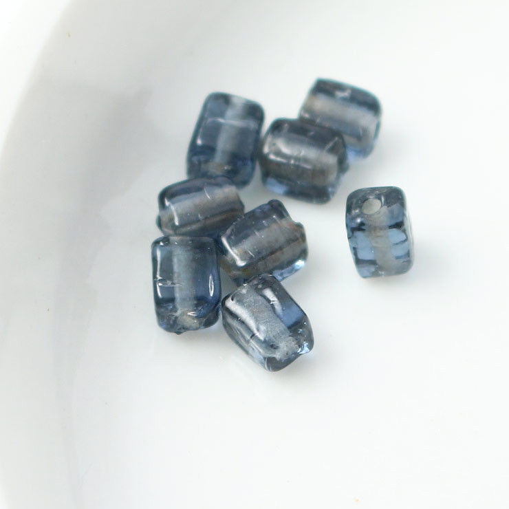 MAYGLOBE beads&craft Grass beads Cube 3.5×4mm 8pcs IndigoBlue xb00990-008 （上代: 280円）