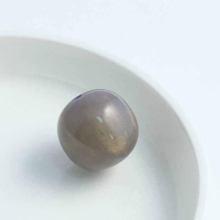 MAYGLOBE beads&craft Resin beads Round 17mm 1pcs Grey×Glitter xr00949