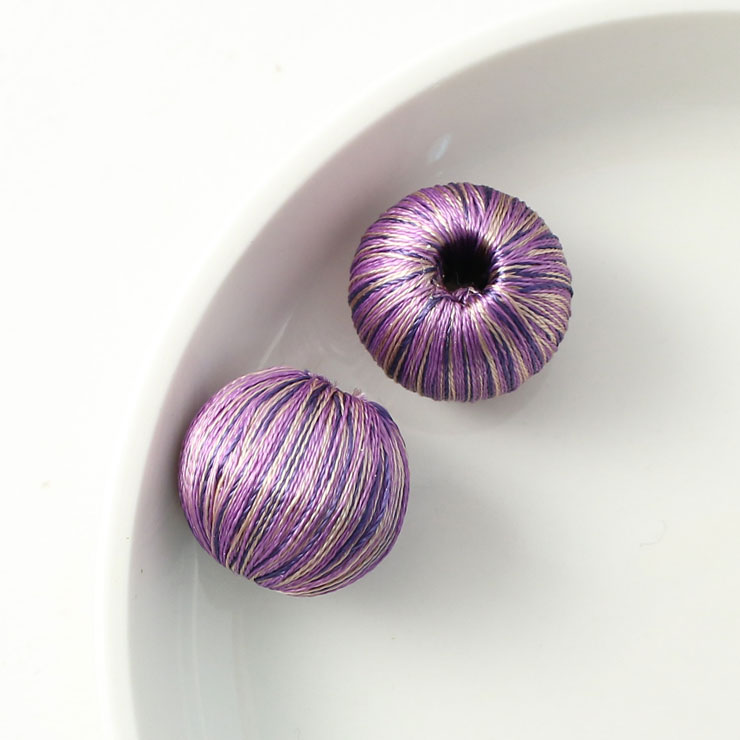MAYGLOBE beads&craft Silk wrapping ball Round 17mm 2pcs Purple xw01540-002 （上代: 520円）