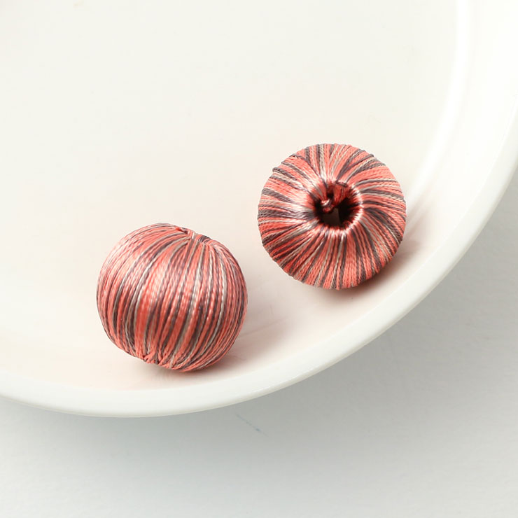 MAYGLOBE beads&craft Silk wrapping ball Round 17mm 2pcs SalmonPink xw01541-002 （上代: 520円）