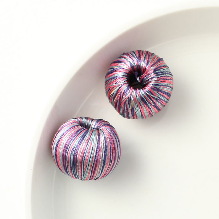 MAYGLOBE beads&craft Silk wrapping ball Round 17mm 2pcs PinkMint xw01544-002 （上代: 520円）