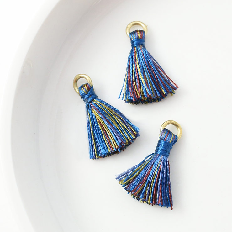 MAYGLOBE beads&craft Silk tassel 12×15mm 3pcs Navy×Green yf01056-003 （上代: 300円）