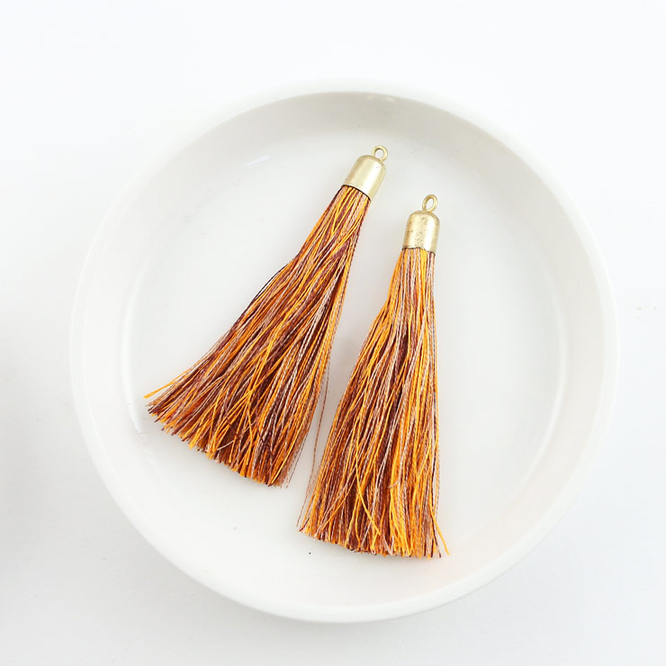 MAYGLOBE beads&craft Silk tassel 10×60mm 2pcs Orange×Green yf01069-002 （上代: 540円）