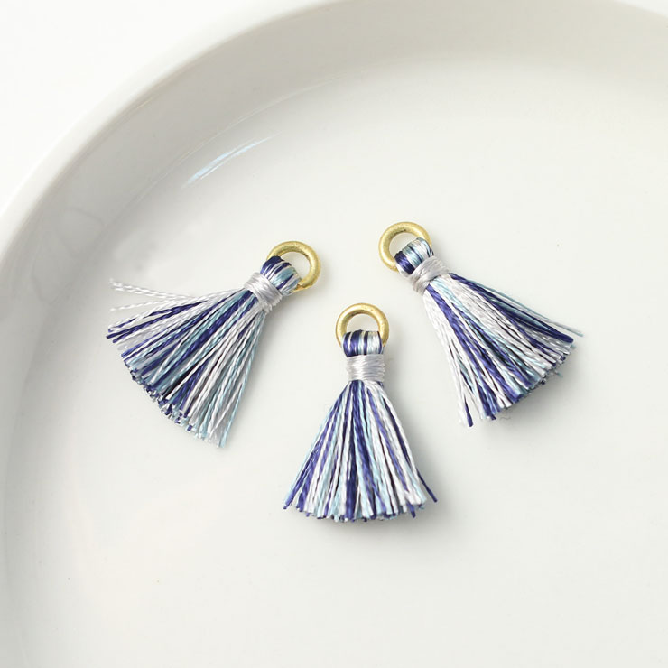 MAYGLOBE beads&craft Silk tassel 12×15mm 3pcs MintBlue yf01561-003 （上代: 300円）