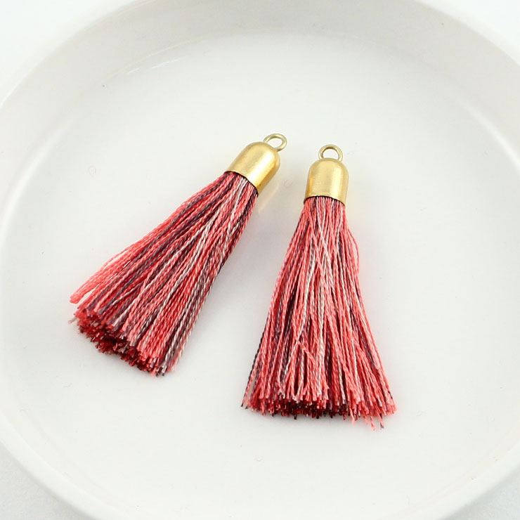 タッセル 10×35mm サーモンピンク【2個入×5セット入り】yf01572-002 （上代: 2200円）
