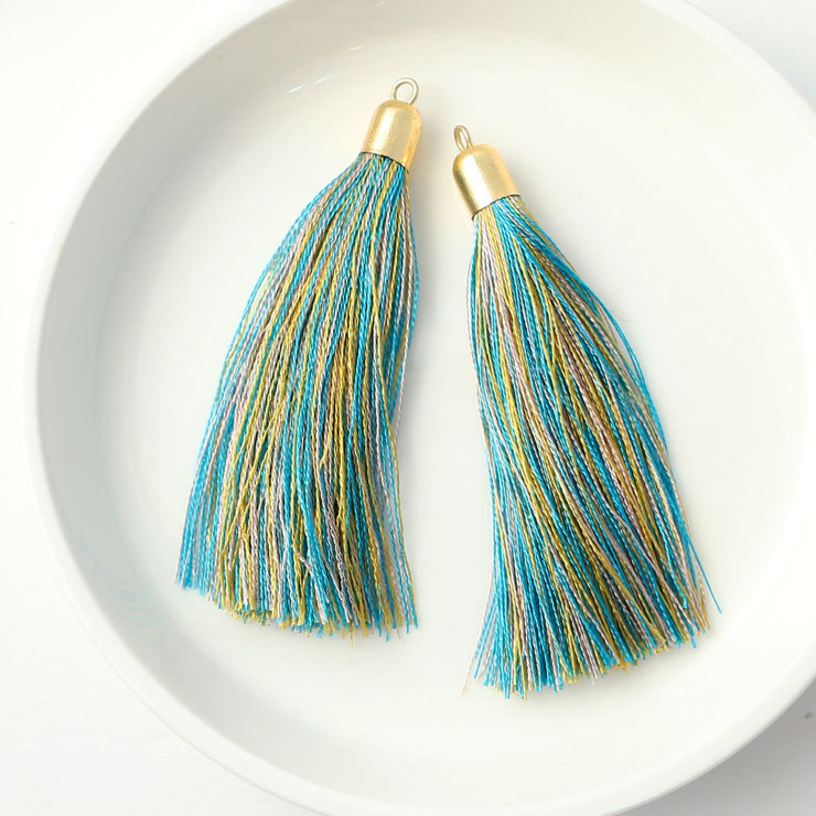 MAYGLOBE beads&craft Silk tassel 10×60mm 2pcs GreenBeige yf01575-002 （上代: 540円）