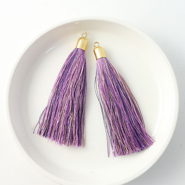 MAYGLOBE beads&craft Silk tassel 10×60mm 2pcs Purple yf01578-002 （上代: 540円）