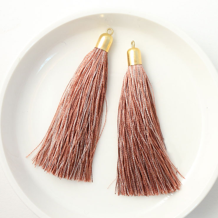 MAYGLOBE beads&craft Silk tassel 10×60mm 2pcs MocaBrown yf01580-002 （上代: 540円）